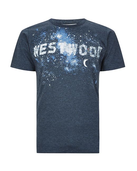 Vivienne Westwood Blue Westwood Hollywood Glitter Tshirt for men