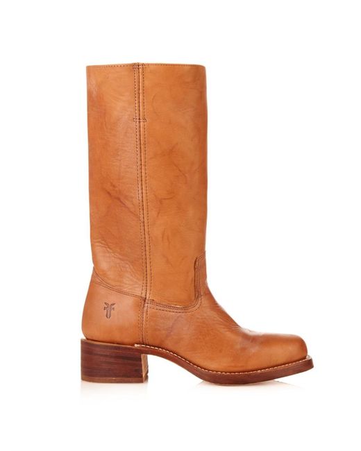 Frye Campus 14L Leather Boots in Brown | Lyst