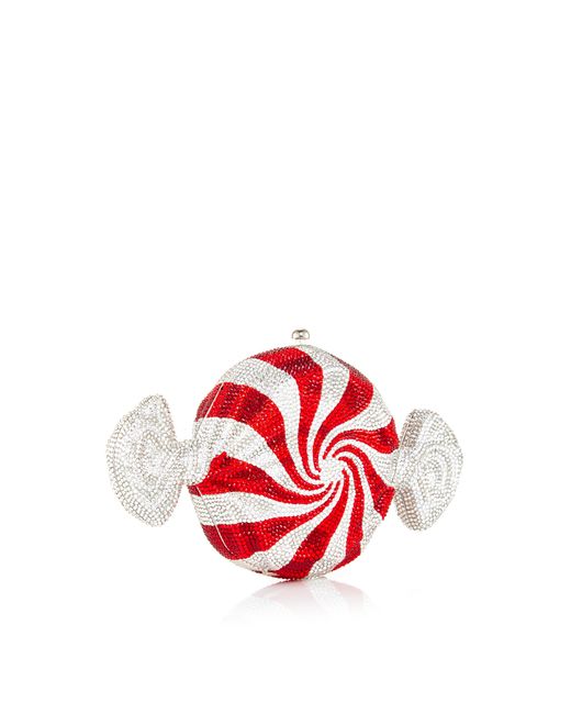 Judith Leiber White Peppermint Candy Clutch