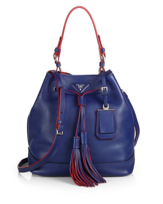 Prada Large Bucket Bag in Blue (BLUETTEBLUE) Lyst