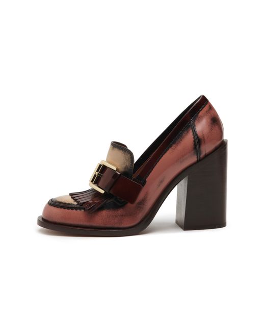 Mulberry Brown Darby High Heel Loafer