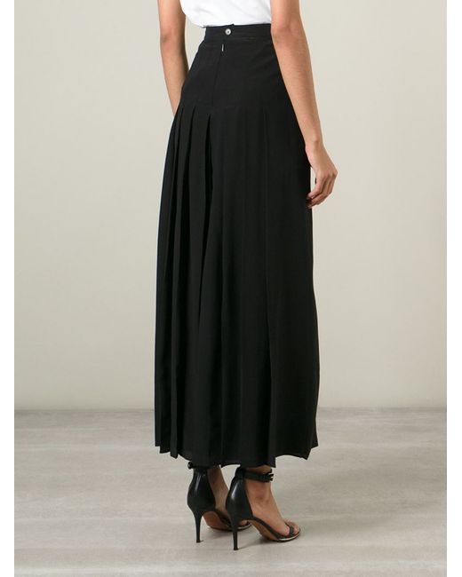 スカート GIVENCHY BLACK MIDI SKIRT WITH PLEATS ON THE BACK Givenchy Long Pleated Skirt in Black | Lyst