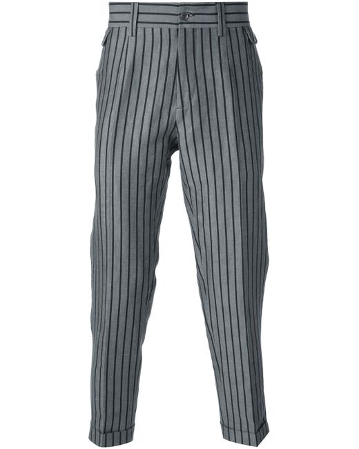 Dolce & Gabbana Striped Tapered Trousers in Gray for Men | Lyst