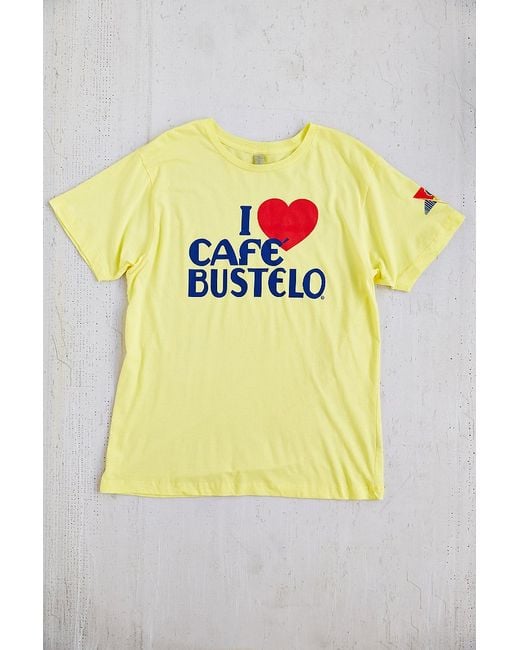 Urban Outfitters Yellow I Heart Cafe Bustelo Tee for men