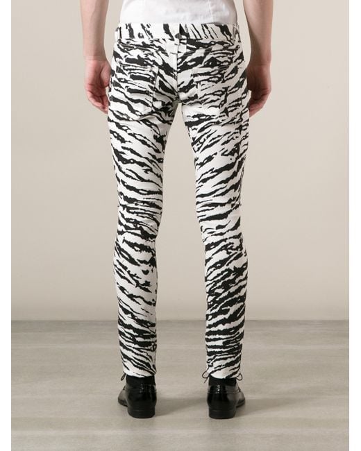 Saint Laurent Zebra Print Skinny Jean 