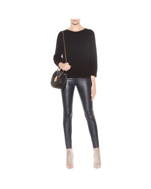 Chlo Nano Drew Leather Shoulder Bag in Black | Lyst