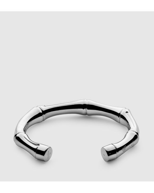 Gucci Metallic Silver Bamboo Bracelet for men