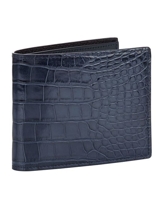 Tom Ford Blue Alligator Skin Bifold Wallet for men
