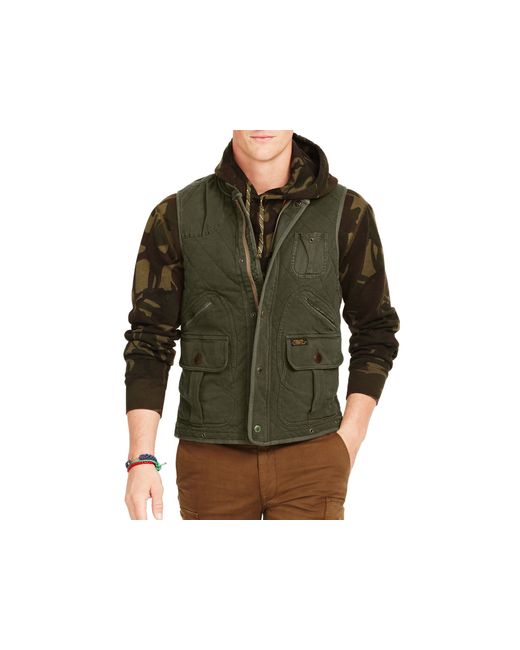 Ralph Lauren Polo Quilted Utility Vest in Green for Men | Lyst