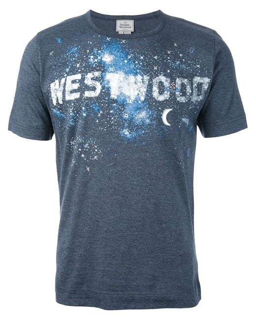 Vivienne Westwood Blue Galaxy Print T-Shirt for men
