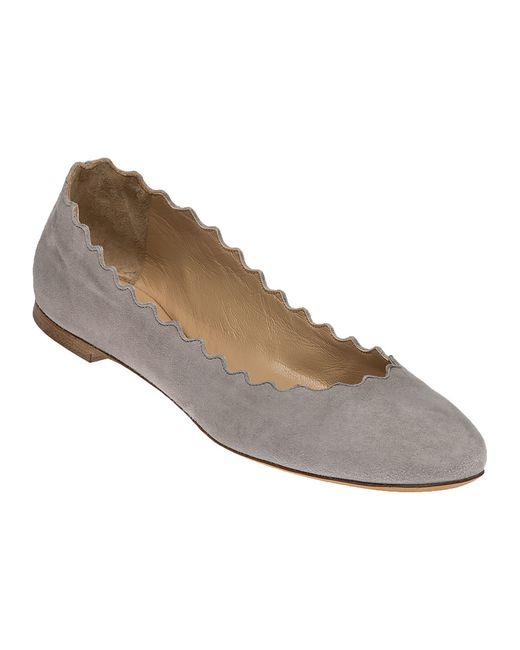 gray suede ballet flats
