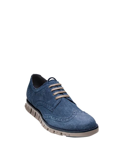 cole haan zerogrand wingtip blue