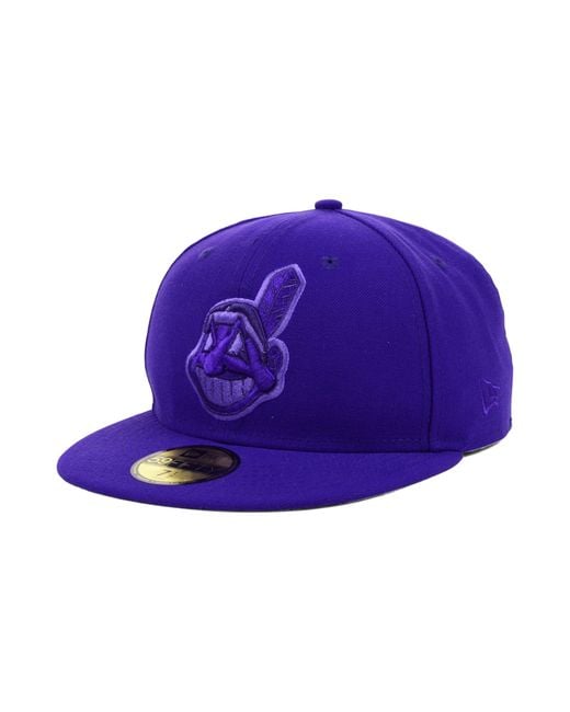 KTZ Cleveland Indians Pop Tonal 59fifty Cap in Purple for Men | Lyst