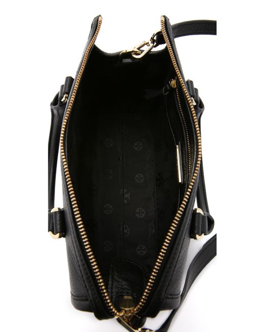 Tory Burch Britten Small Satchel - Black | Lyst