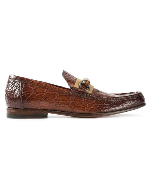 Gucci Brown Bamboo Detail Loafers for men