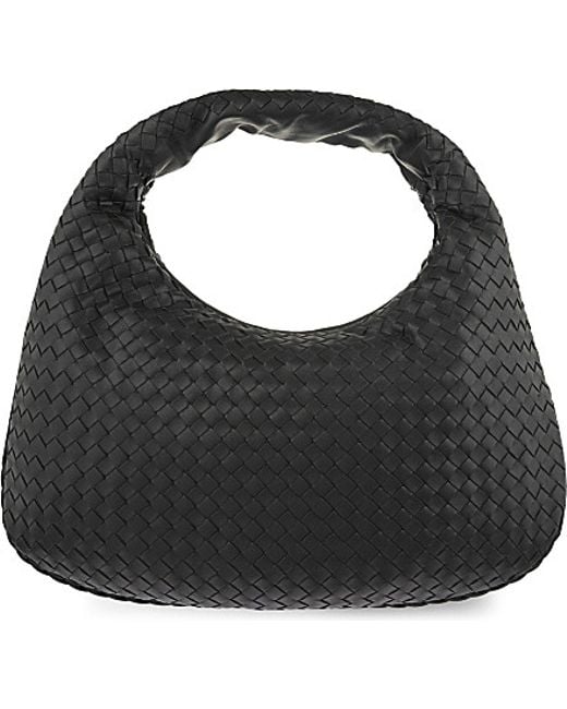Bottega Veneta Black Intrecciato Leather Small Hobo Bag