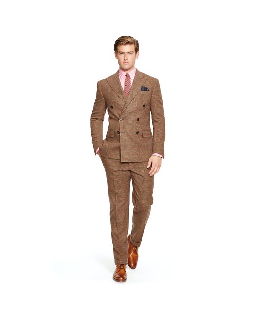 Polo Ralph Lauren Brown Polo Glen Plaid Db Wool Suit for men