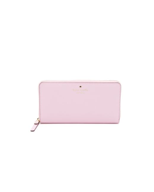 Kate spade Lacey Zip Around Wallet in Pink (Pink Blush) | Lyst