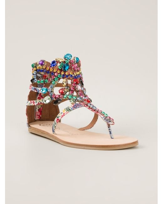 Jeffrey Campbell Multicolor Jewel Embellished Sandal