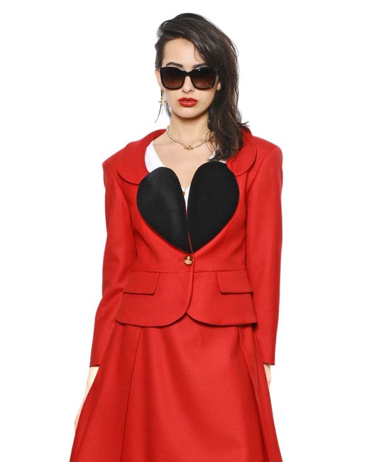 Vivienne Westwood Red Wool Twill and Cotton Velvet Jacket