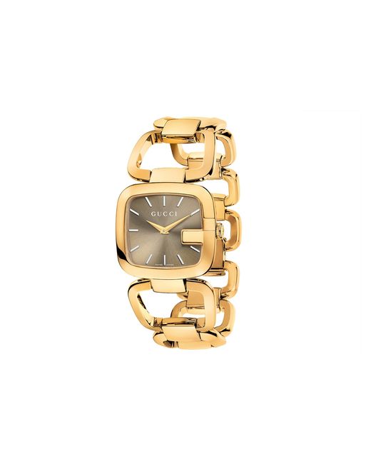 Gucci Ya125408 Women s G Gold Plated Bracelet Strap Watch in