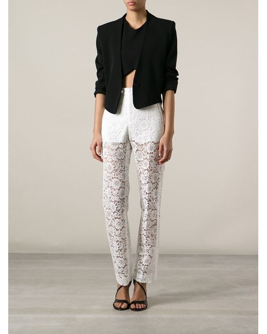 Givenchy Sheer Lace Trousers in White