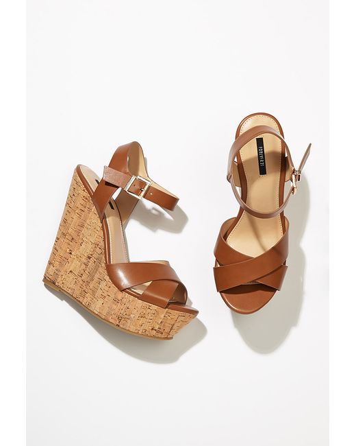 tan platform wedges