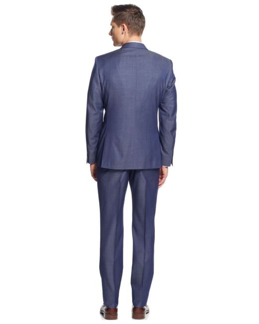 Calvin klein infinite stretch best sale blue extreme slim fit suit