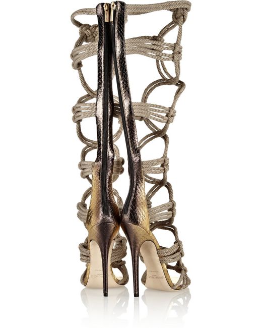 Jimmy Choo Keane Metallic Elaphe and 