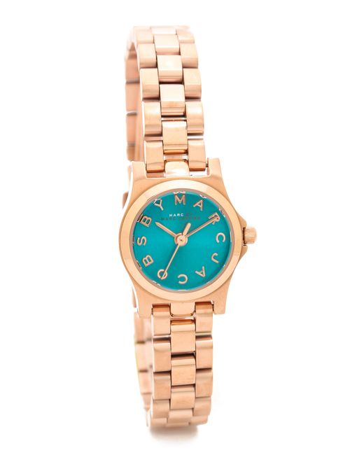 Marc By Marc Jacobs Metallic Henry Dinky Watch Rose Gold Deep Sea Turquoise