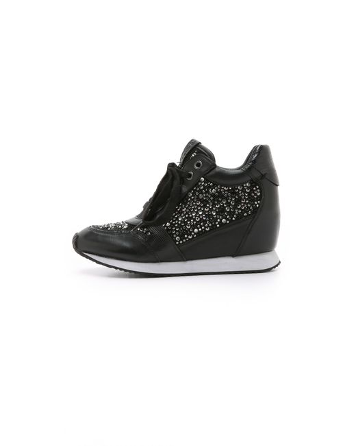Ash Rhinestone Wedge Sneakers - Black | Lyst
