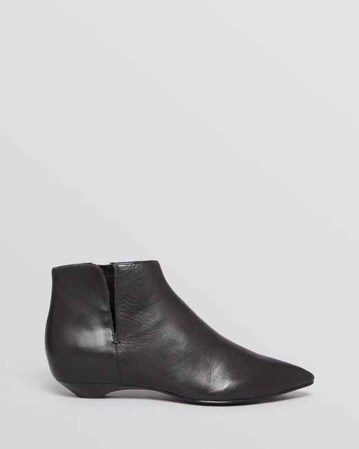 Sigerson Morrison Black Pointed Toe Flat Booties - Gabrielle