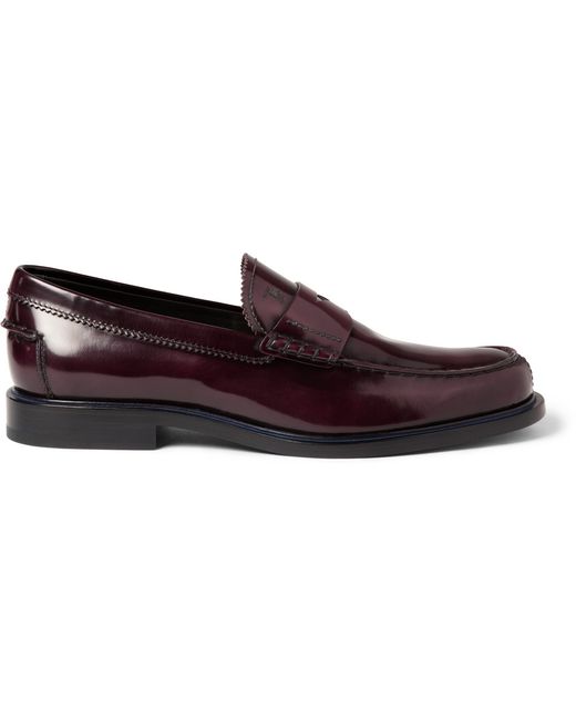 Tod's Red Polished-Leather Penny Loafers for men