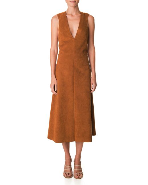 Tibi Castora Overall Dress in Brown (Cinnamon Brown) Save 30 Lyst