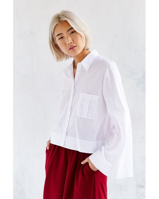 Martel Bell Sleeve Button-down Shirt in White | Lyst Canada