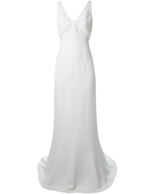 Saint Laurent Floating Evening Dress in White | Lyst
