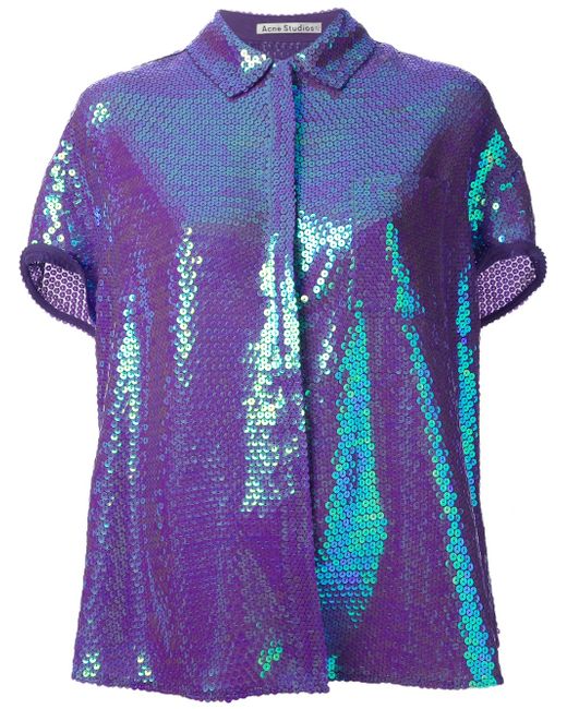 Acne Studios Purple Sequin Shirt