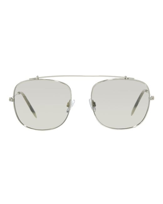 ASOS Metallic Navigator Sunglasses Without Nose Bridge for men