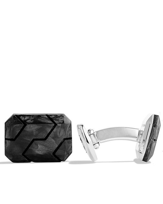 David yurman Carbon Cufflinks In Silver in Black for Men Lyst