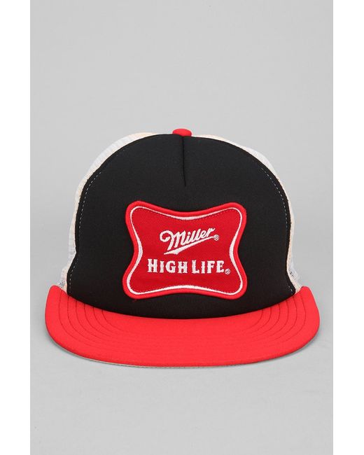 Urban Outfitters Red Miller High Life Trucker Hat for men