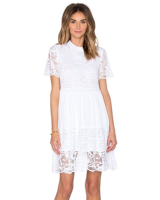 Kendall + kylie Lace Babydoll Dress in White - Save 41% | Lyst