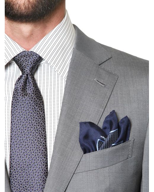 Ermenegildo Zegna Gray Milano Easy Wool Satin Suit for men