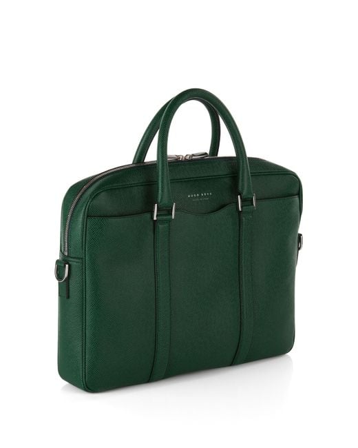 BOSS by HUGO BOSS Laptop Bag In Finely-textured Leather: 'signature_s ...