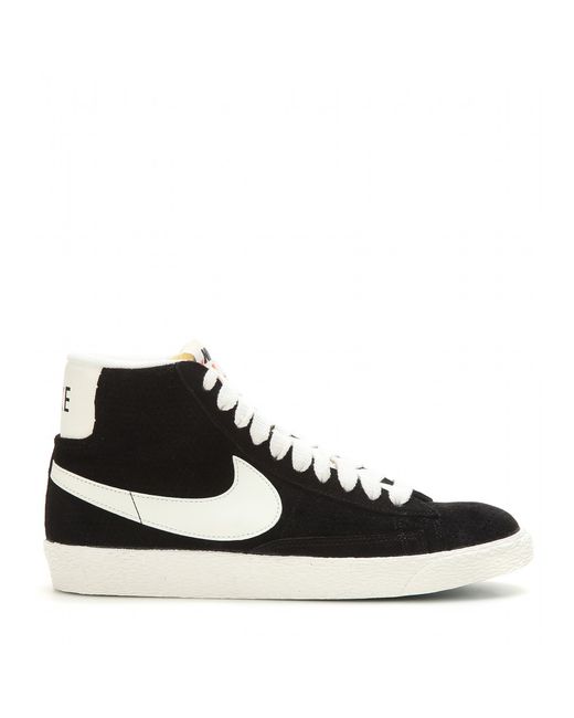 Nike Blazer Mid Vintage Suede High-top Sneakers in Black | Lyst