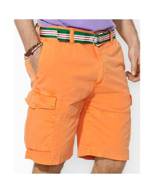 Ralph Lauren Orange Polo Relaxedfit Corporal Cargo Shorts for men
