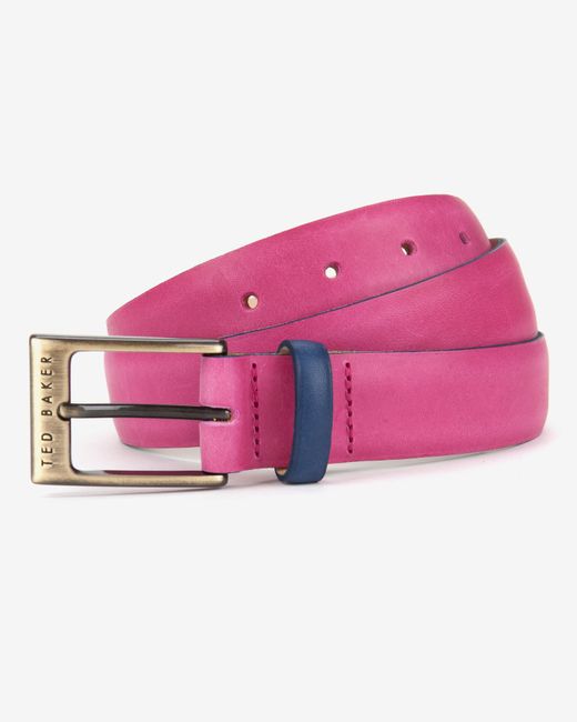 Ted Baker Pink Block Colour Belt for men