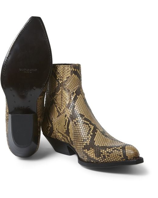 Ysl sales snakeskin boots