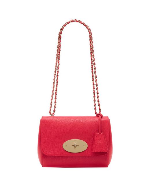 Mulberry Red Small Lily Glossy Goat Bag