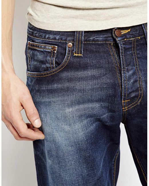 Details about   Nudie Mens Regular Straight Fit Organic Cotton JeansHank Rey Dusty Steel 