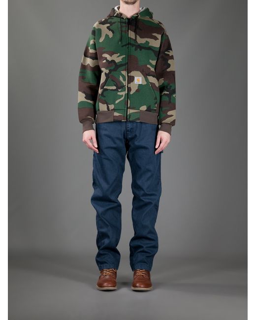 Carhartt Camouflage Hoodie in Green for Men | Lyst